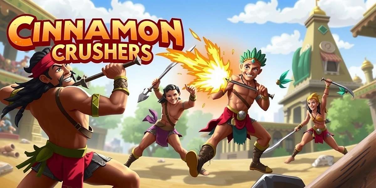 Cinnamon Crushers Fight Official Cover Art Cinnamon Crushers Fight game cover showing Indian warriors in combat with cinnamon-powered attacks